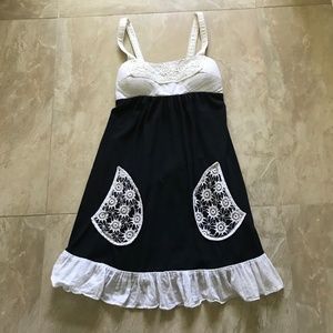 Charlotte Russe Black and White Lace Dress S